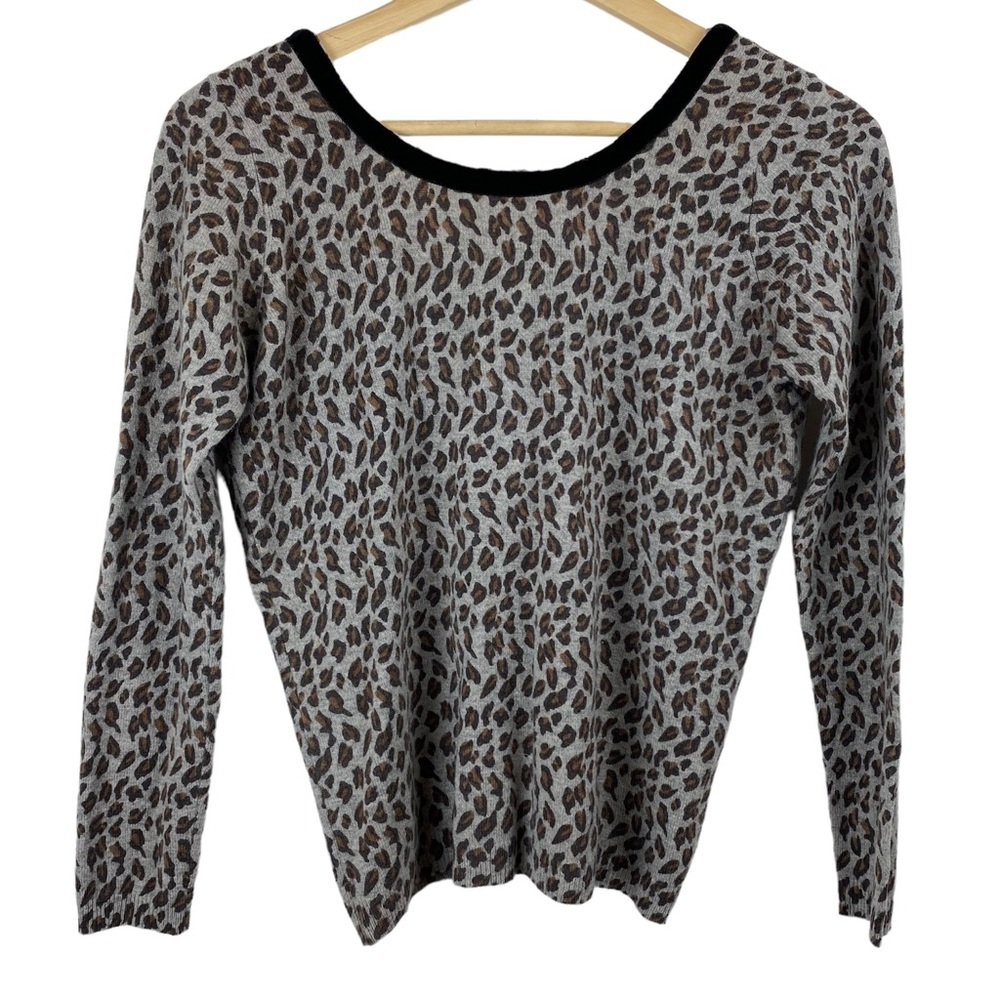 Kova & T Cashmere Leopard Print Sweater S